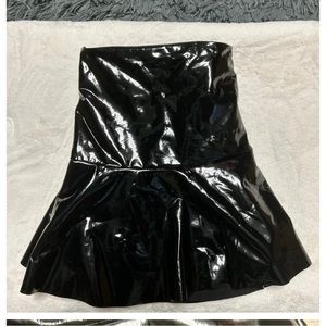 NEW Fake leather Black mini skirt large